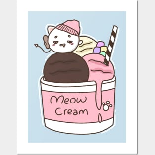 Meow cream Posters and Art